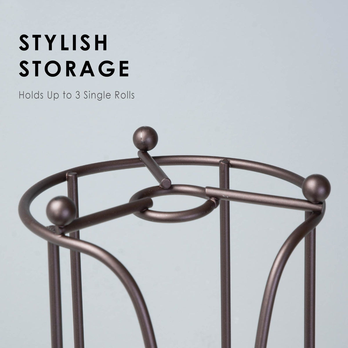 Freestanding Toilet Paper Holder in Oil-Rubbed Bronze — Holds 3 Standard Rolls