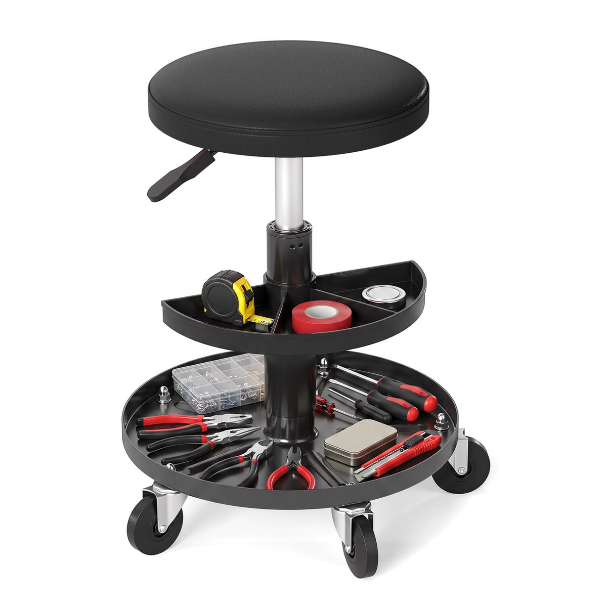 Adjustable Rolling Mechanic Stool