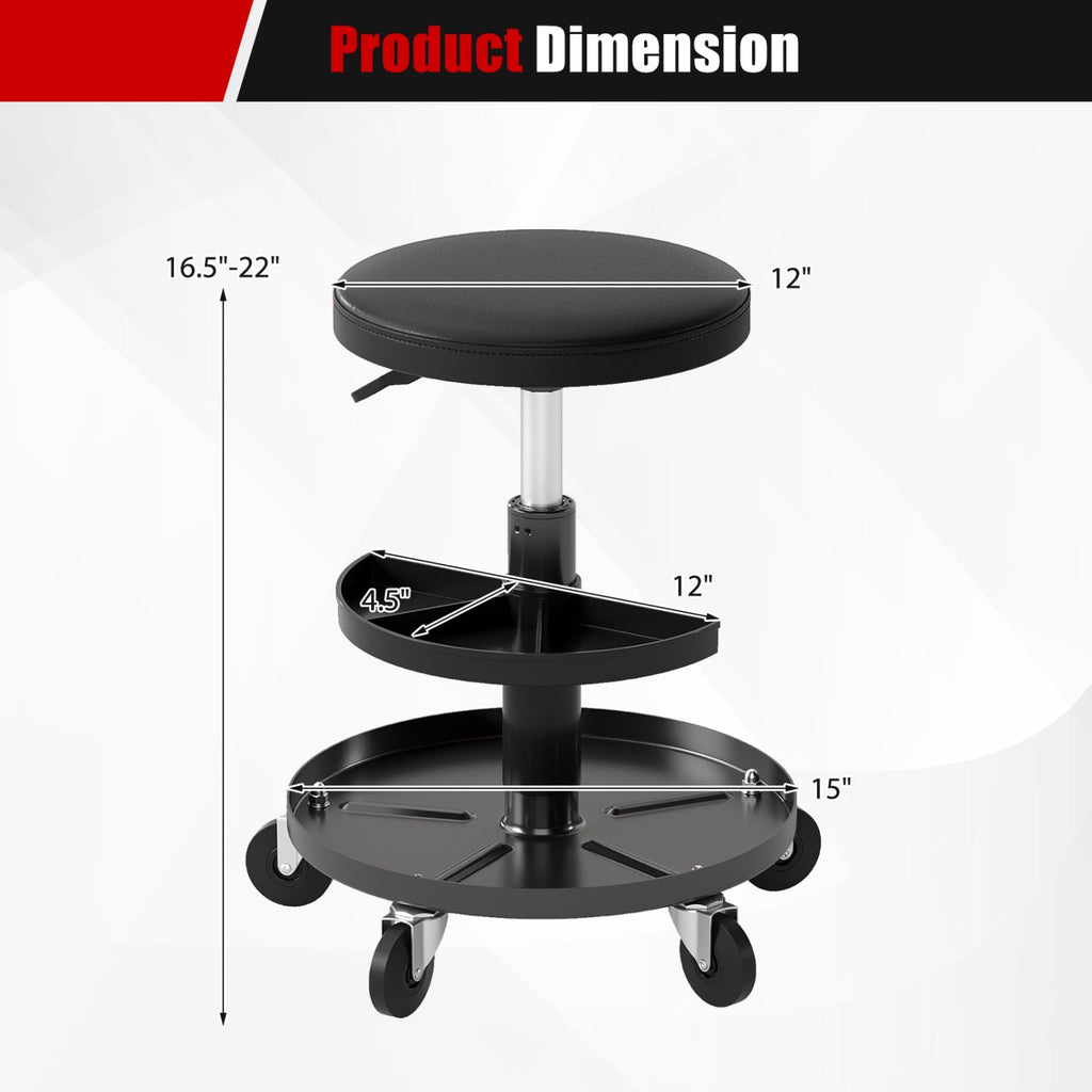 Adjustable Rolling Mechanic Stool