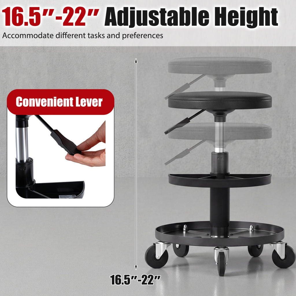 Adjustable Rolling Mechanic Stool