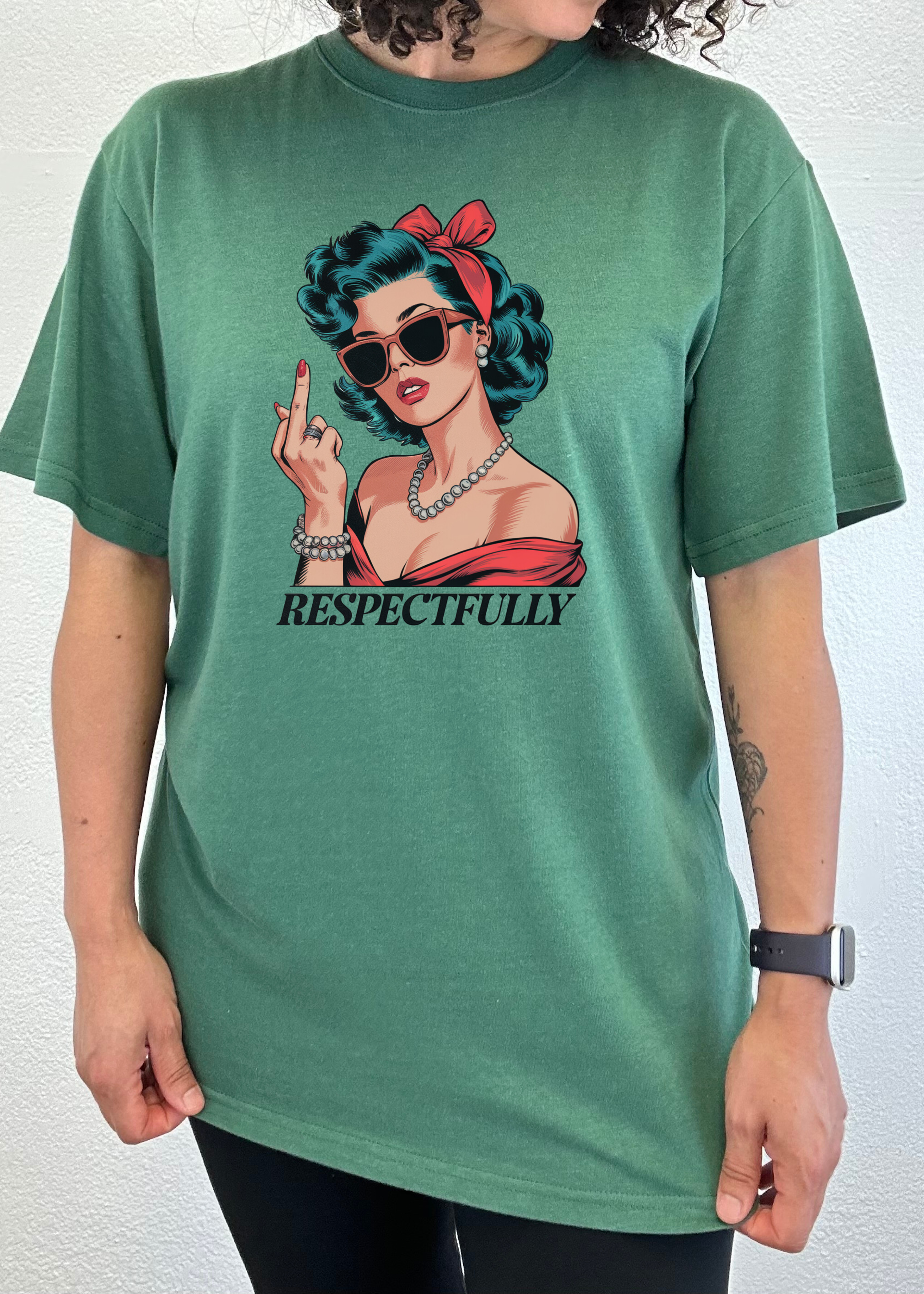Respectfully Middle Finger Unisex Bamboo Viscose & Organic Cotton Graphic T-Shirt