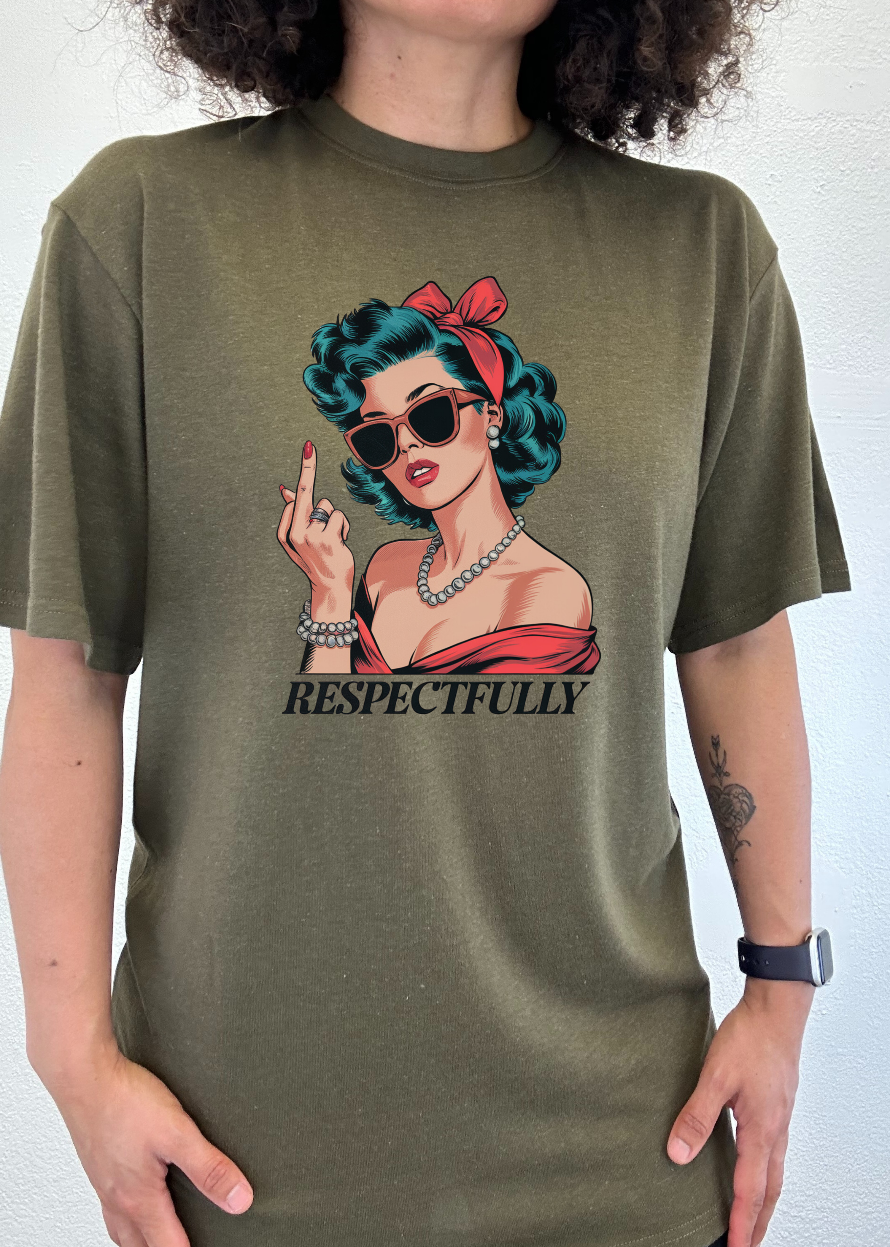 Respectfully Middle Finger Unisex Bamboo Viscose & Organic Cotton Graphic T-Shirt