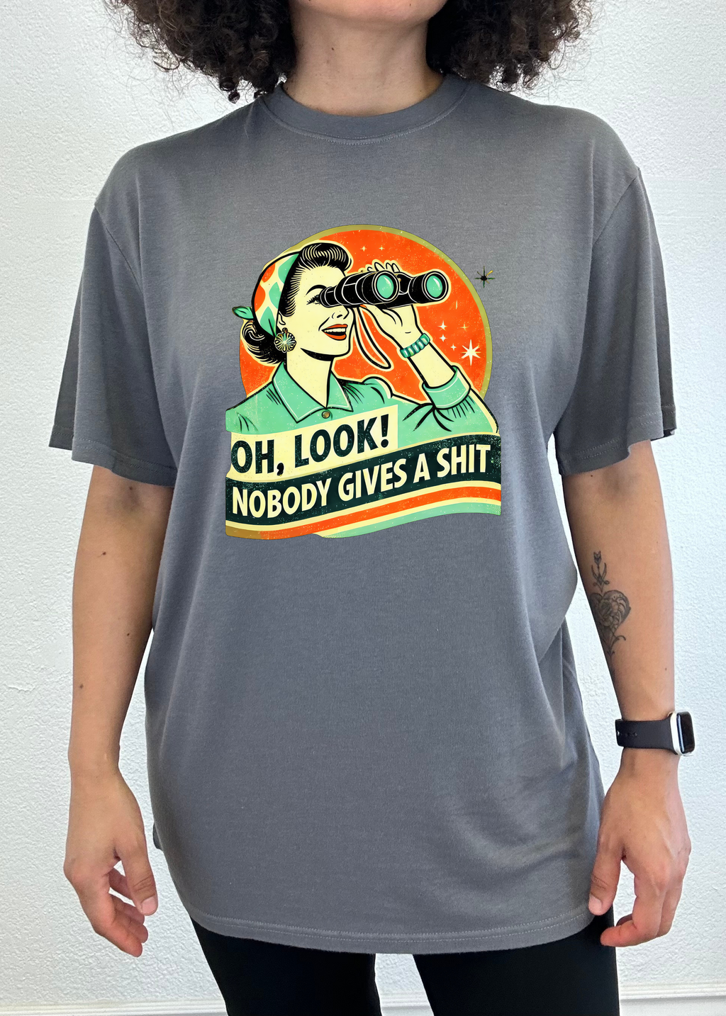 Funny Retro Woman Unisex Bamboo Viscose & Organic Cotton Graphic T-Shirt