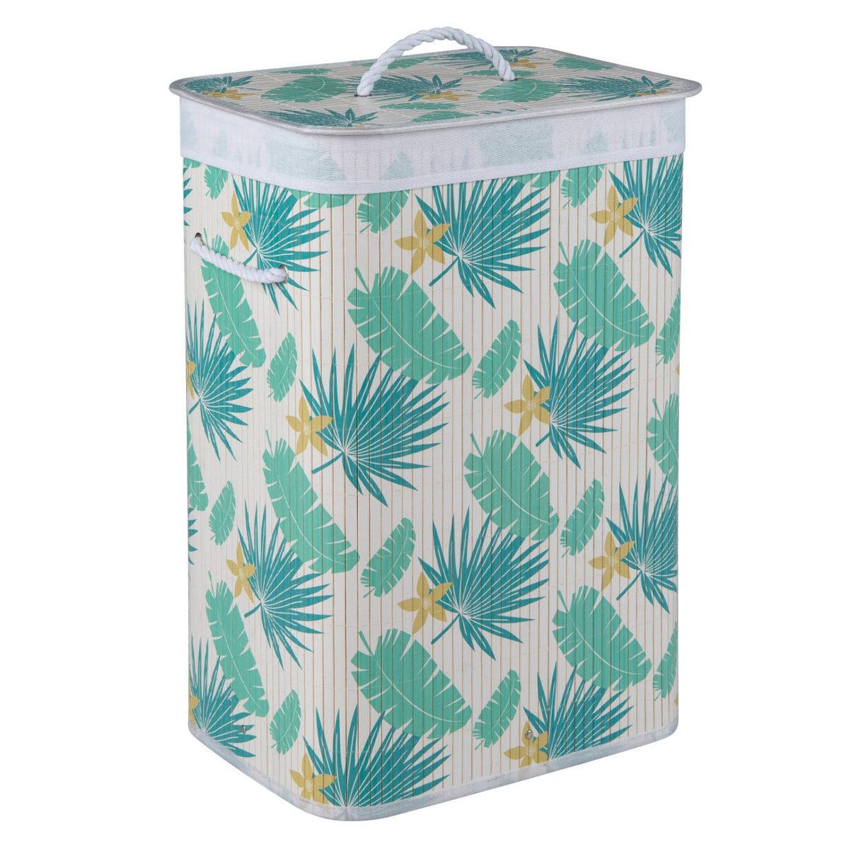 19-Gallon Bamboo Laundry Hamper with Lid & Removable Washable Liner
