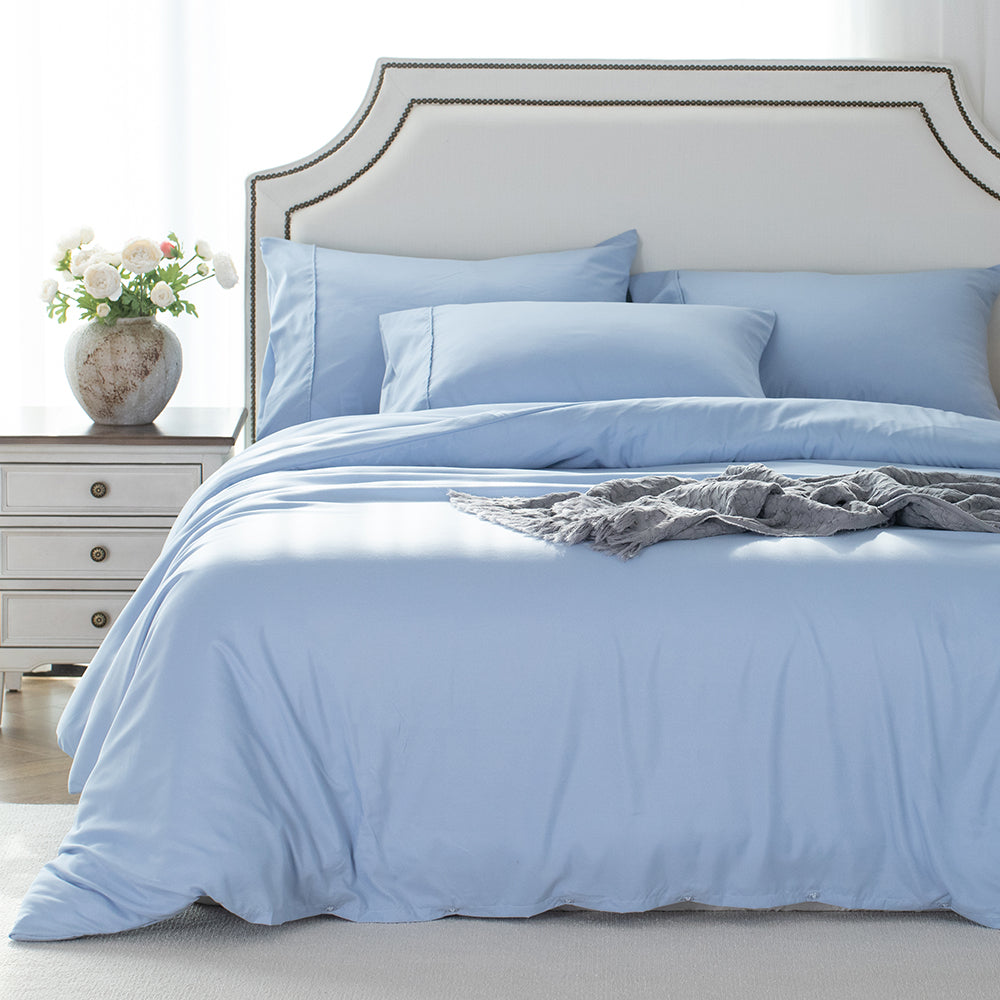 Kasentex Summer Duvet Cover Bedding Set — Hypoallergenic Microfiber with Pillowcase & Fitted Sheet