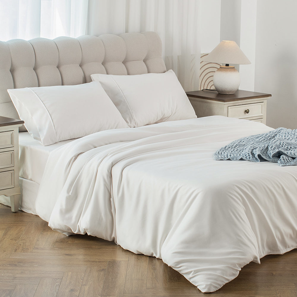 Kasentex Summer Duvet Cover Bedding Set — Hypoallergenic Microfiber with Pillowcase & Fitted Sheet