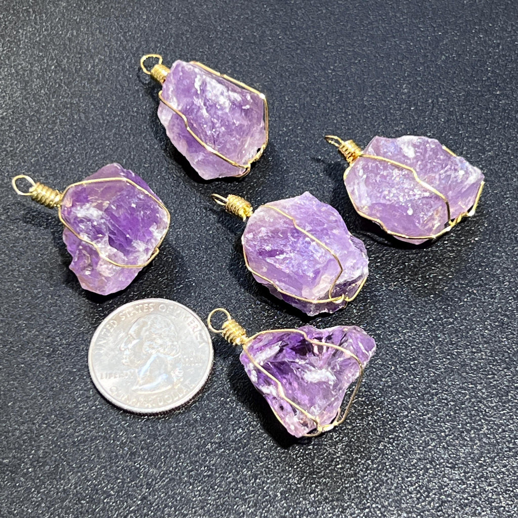 Raw Amethyst Pendant