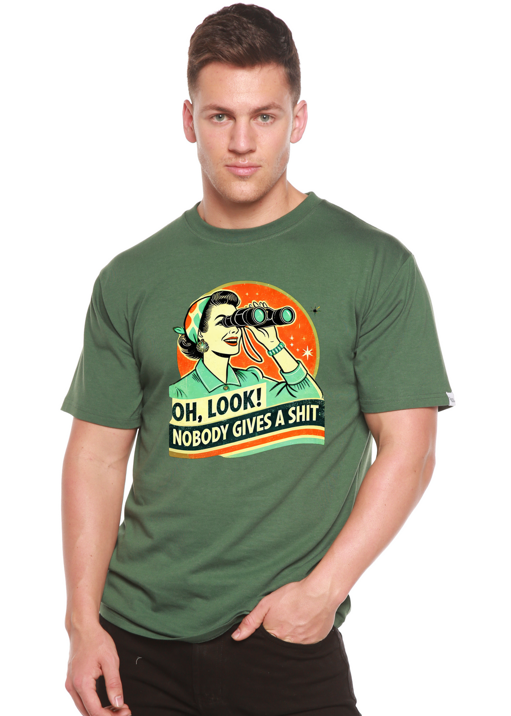 Funny Retro Woman Unisex Bamboo Viscose & Organic Cotton Graphic T-Shirt