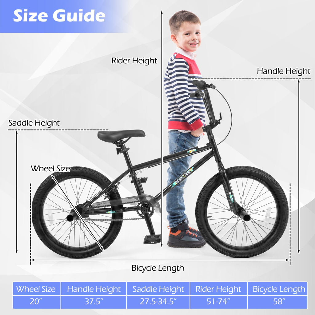 20" BMX Freestyle Trick Bike for Kids & Teens