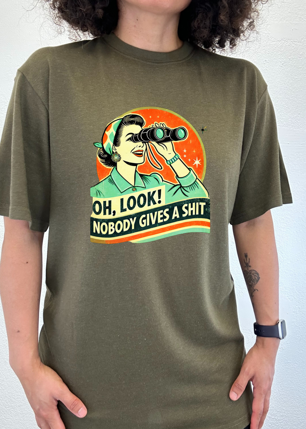 Funny Retro Woman Unisex Bamboo Viscose & Organic Cotton Graphic T-Shirt