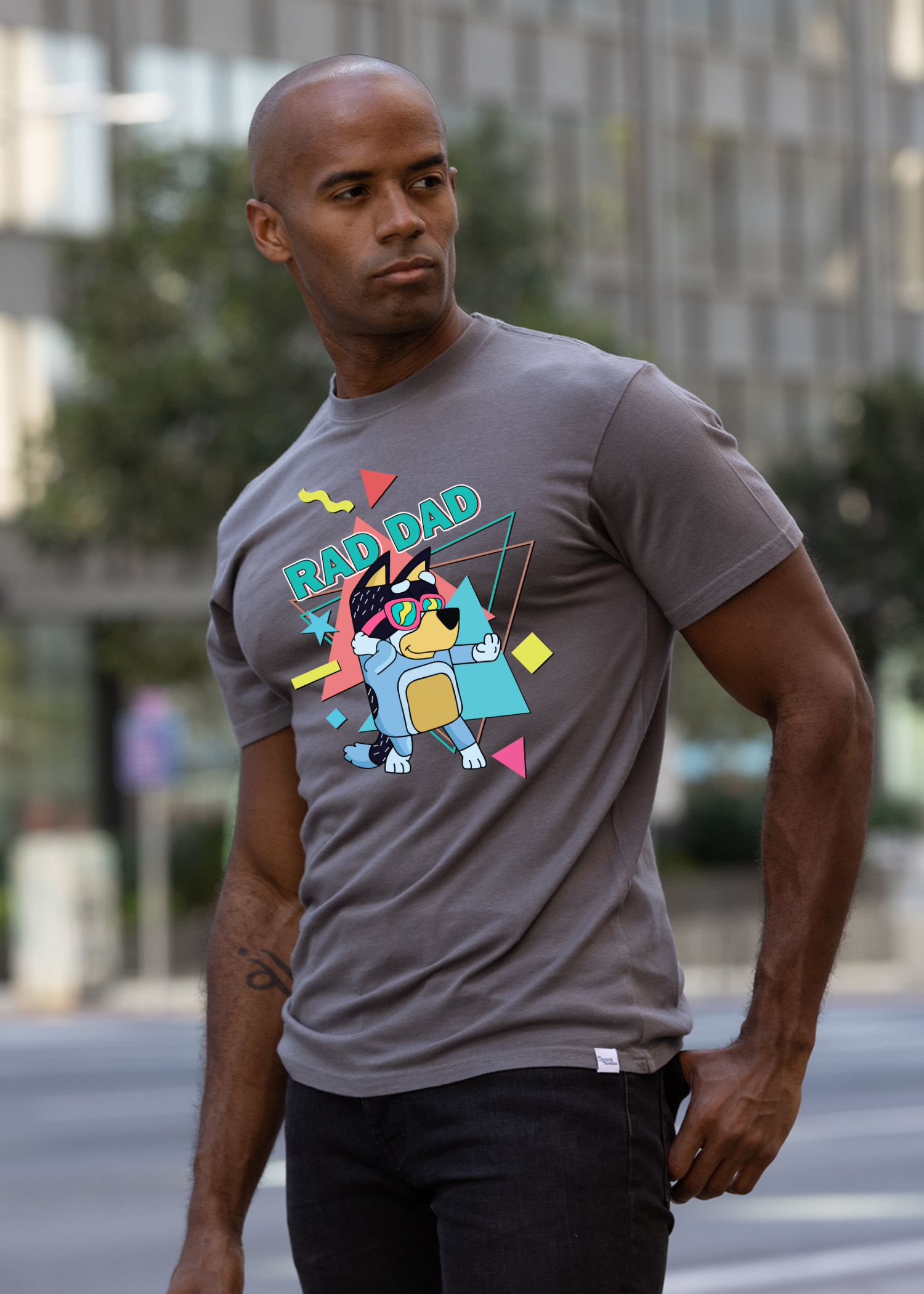 Rad Dad Bluey Men's Bamboo Viscose & Organic Cotton Short Sleeve Graphic T-Shirt