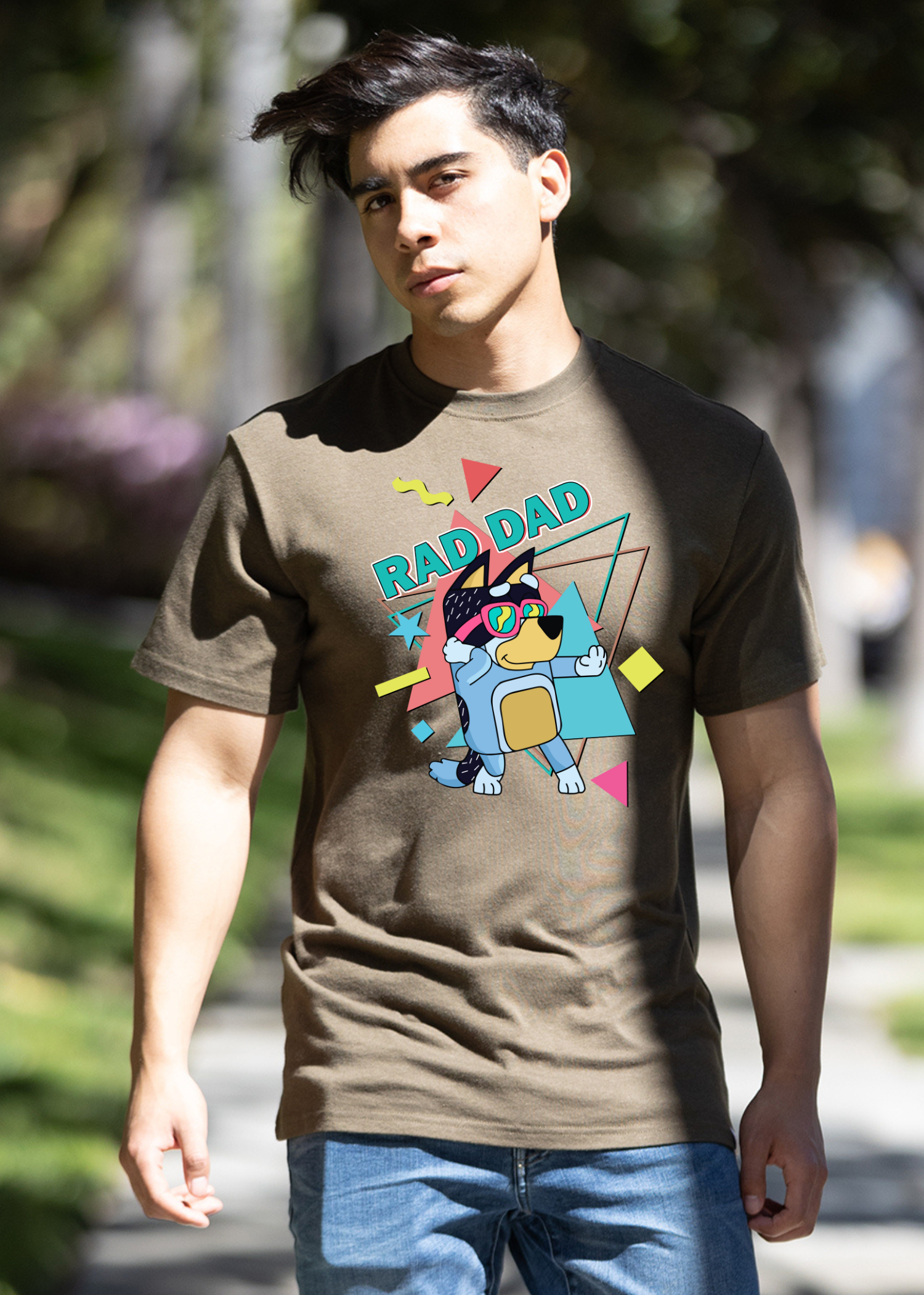 Rad Dad Bluey Men's Bamboo Viscose & Organic Cotton Short Sleeve Graphic T-Shirt
