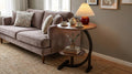 Modern Side Table – Round, C-Shape & Petal | Waterproof Surface, Wrought Iron Frame | Walnut, Black, White