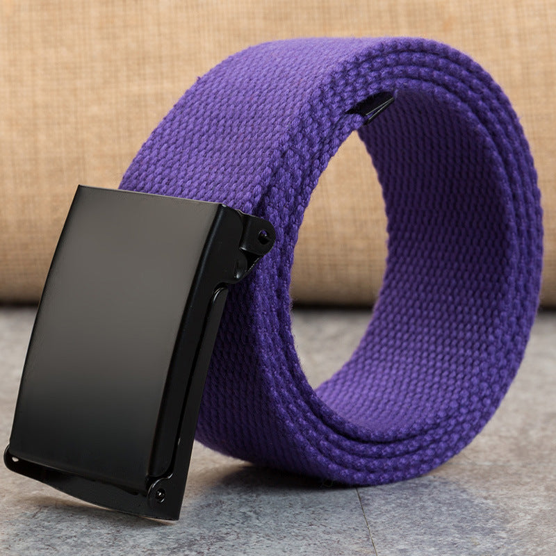 Canvas Snap-Buckle Belt – 21 Colors, 120cm