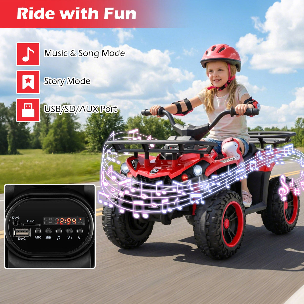 24V Electric Ride-On ATV Quad for Kids