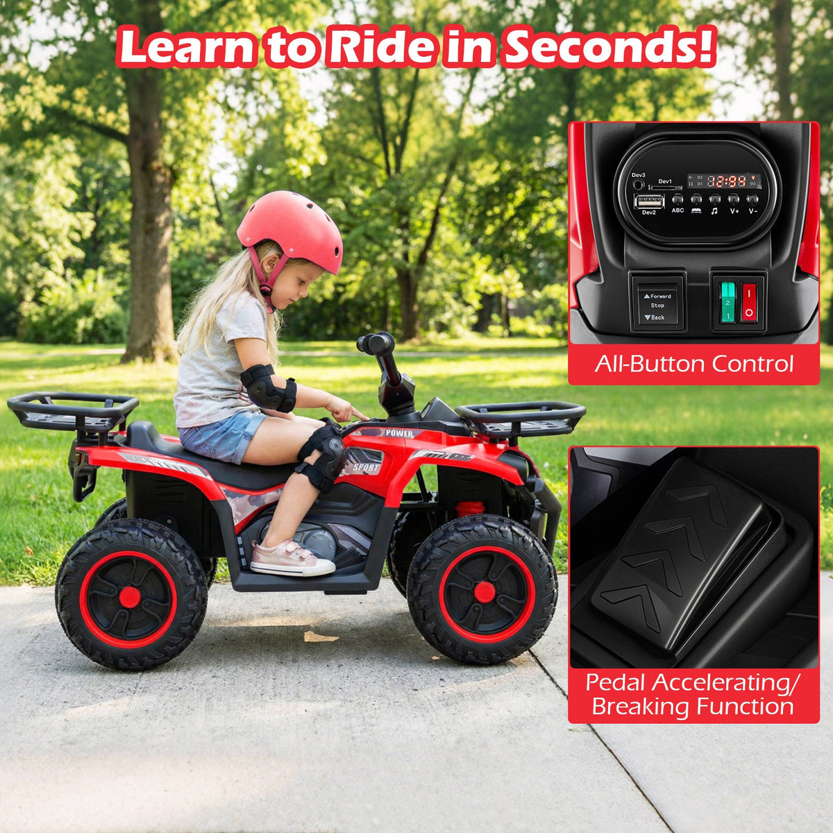 24V Electric Ride-On ATV Quad for Kids