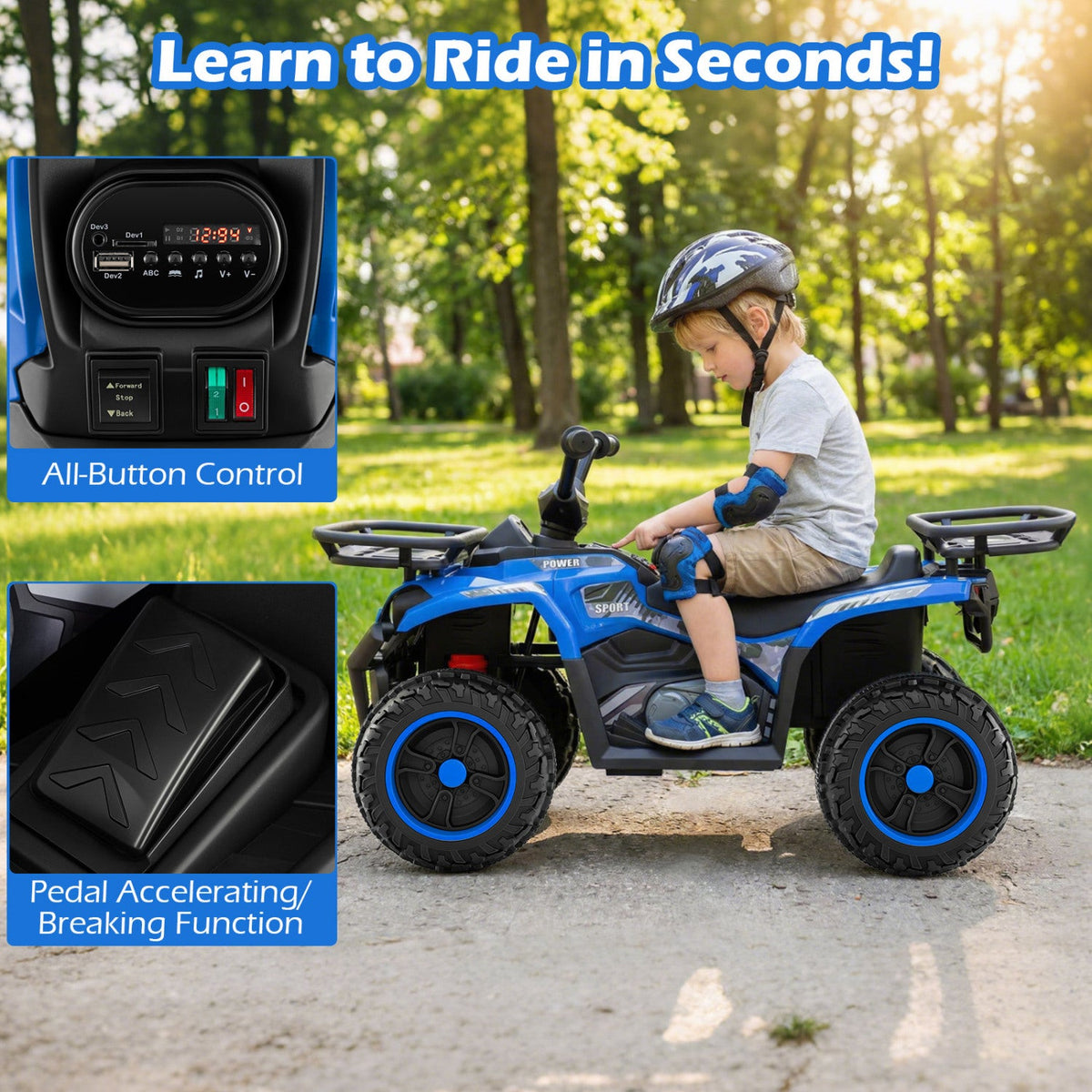 24V Electric Ride-On ATV Quad for Kids