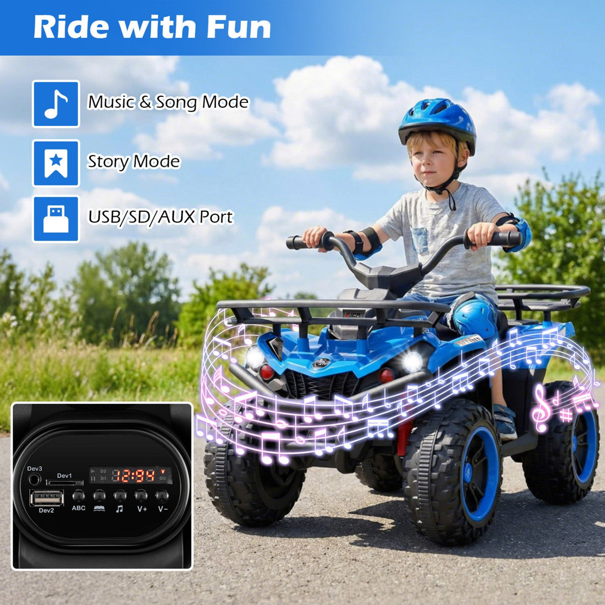 24V Electric Ride-On ATV Quad for Kids