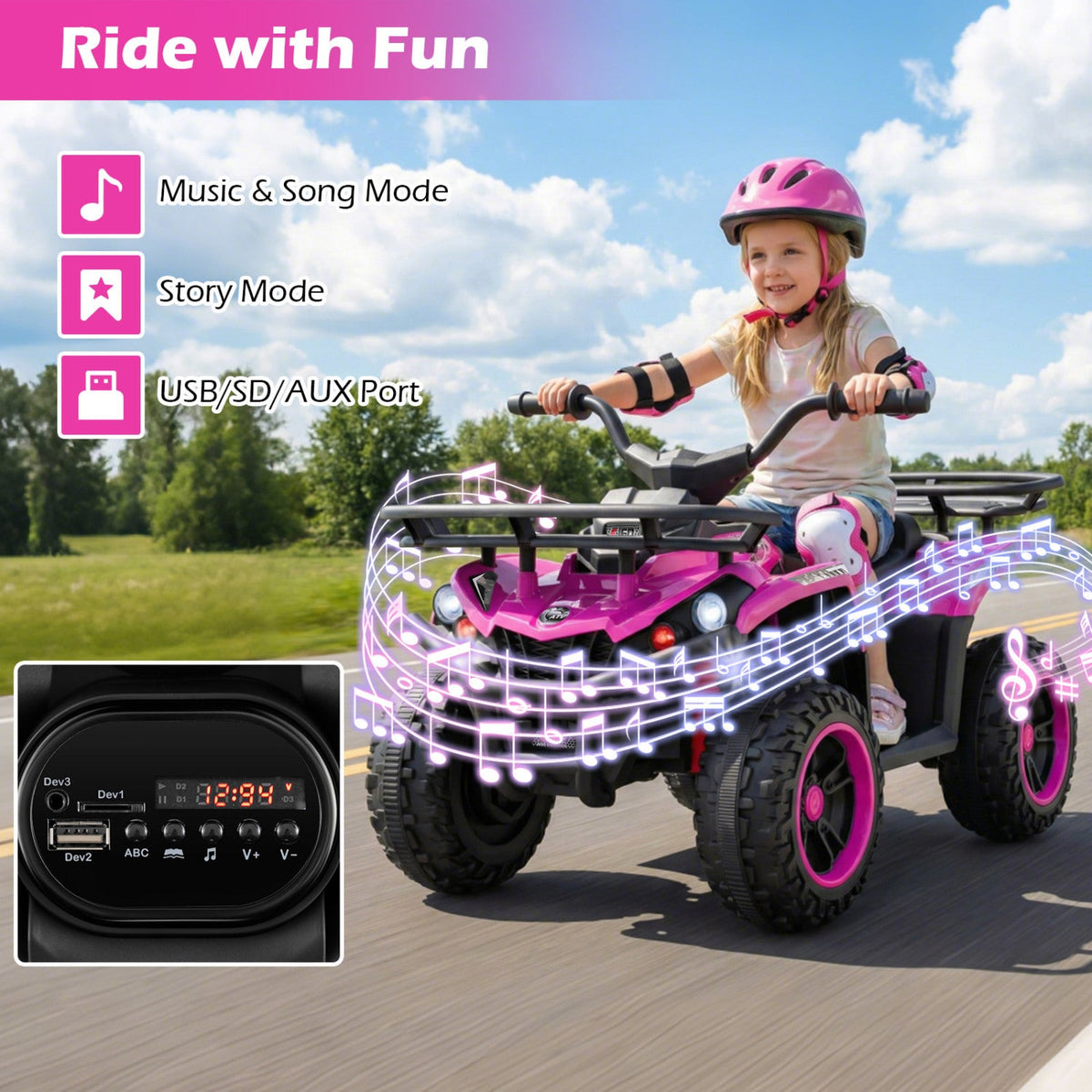 24V Electric Ride-On ATV Quad for Kids