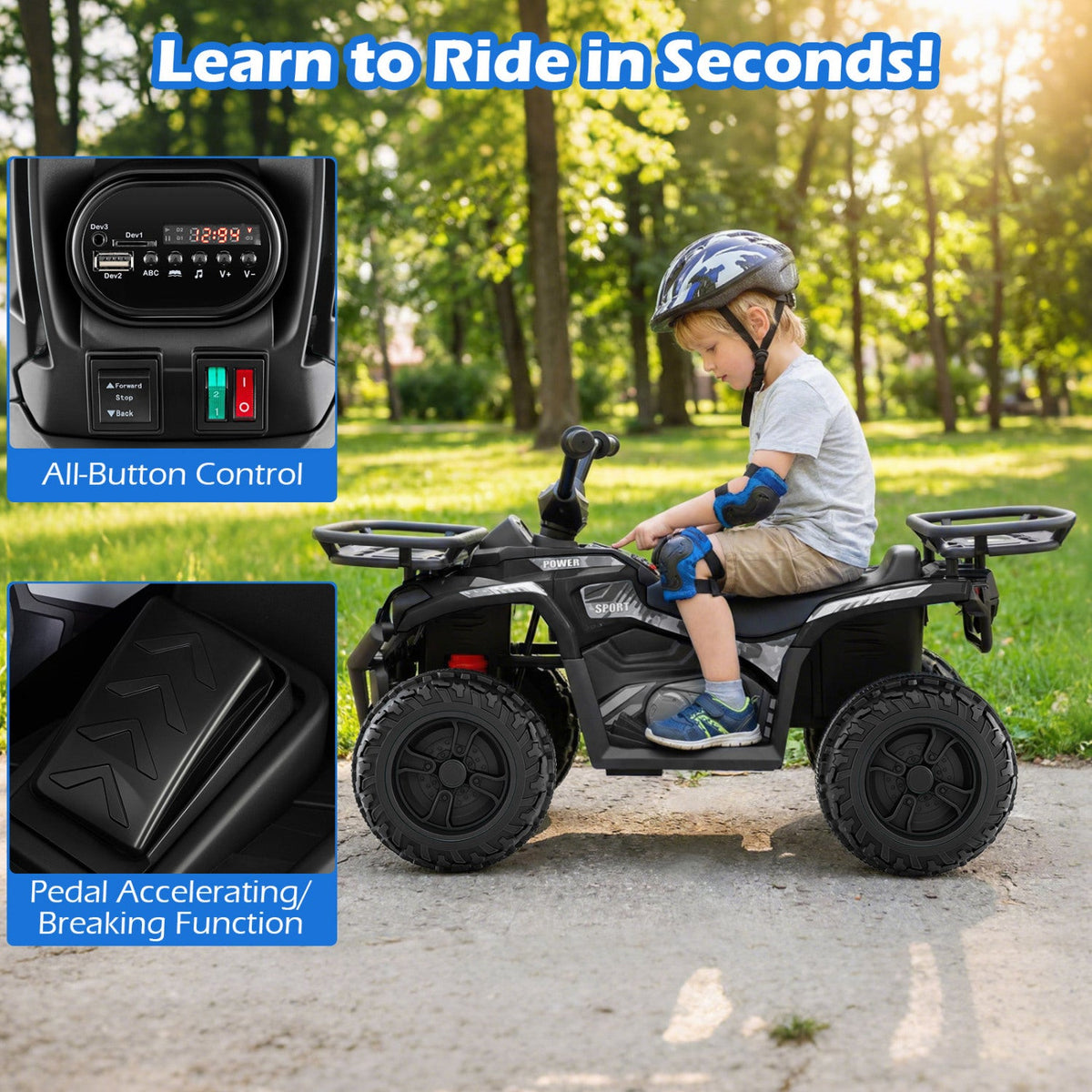 24V Electric Ride-On ATV Quad for Kids
