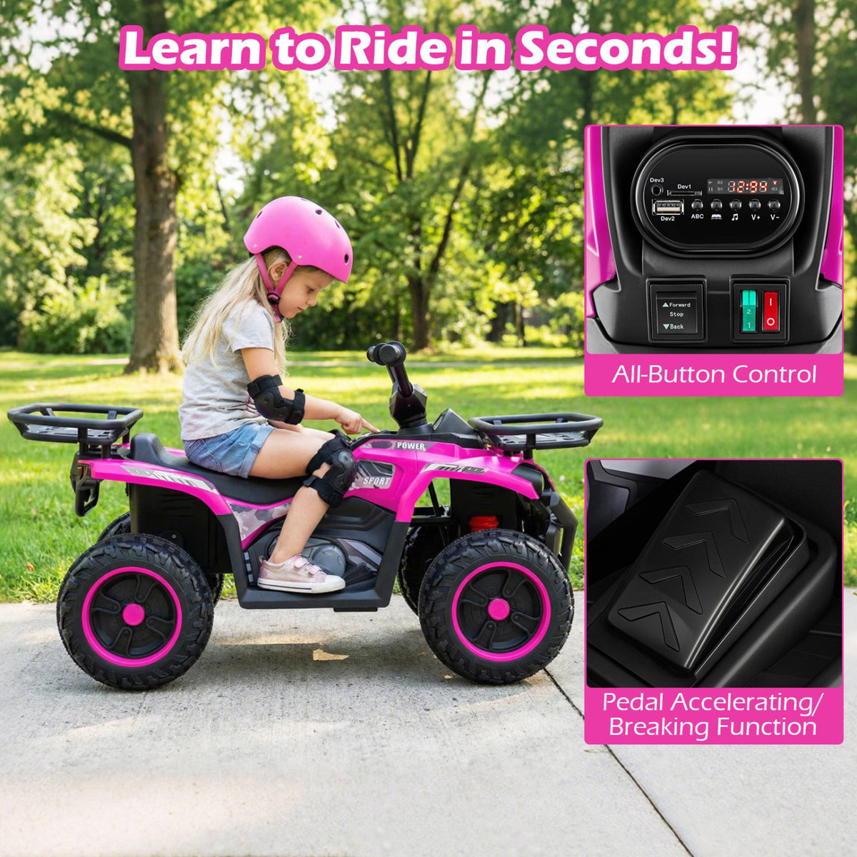 24V Electric Ride-On ATV Quad for Kids