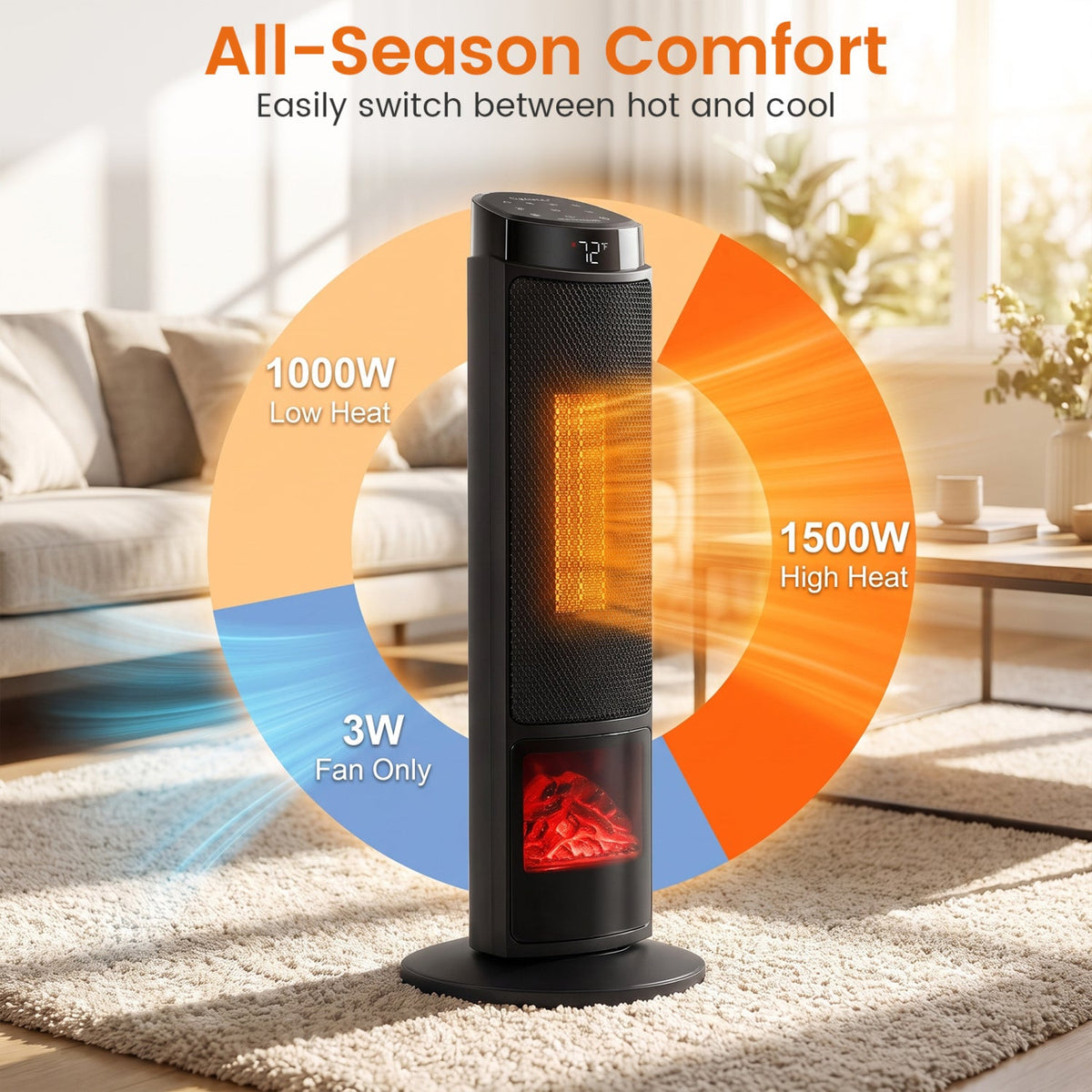 24" Tower Space Heater