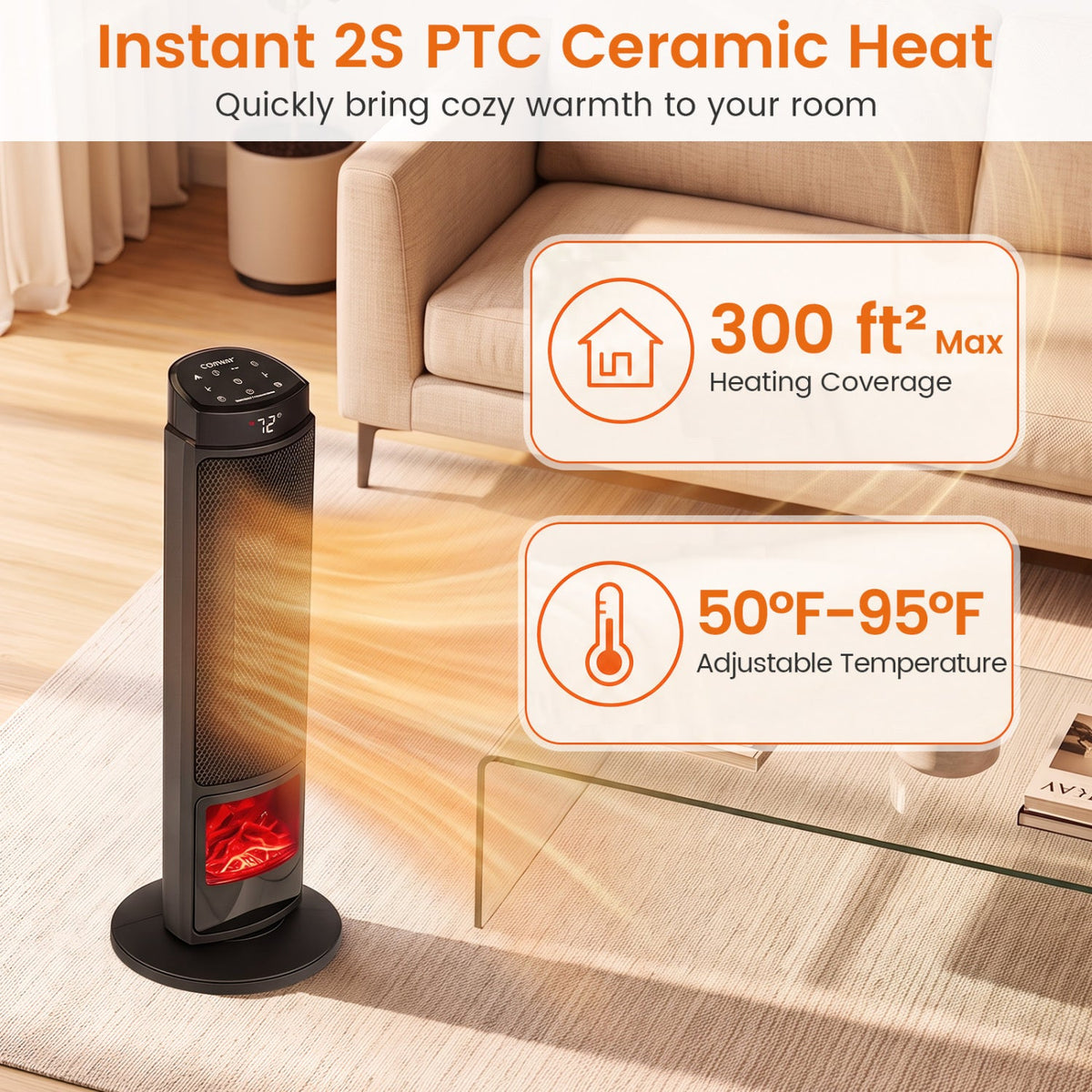 24" Tower Space Heater