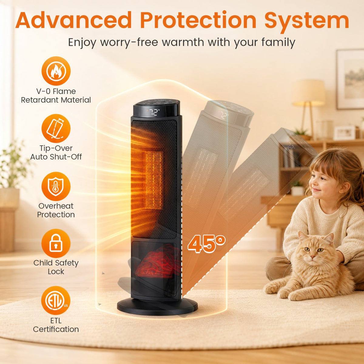 24" Tower Space Heater