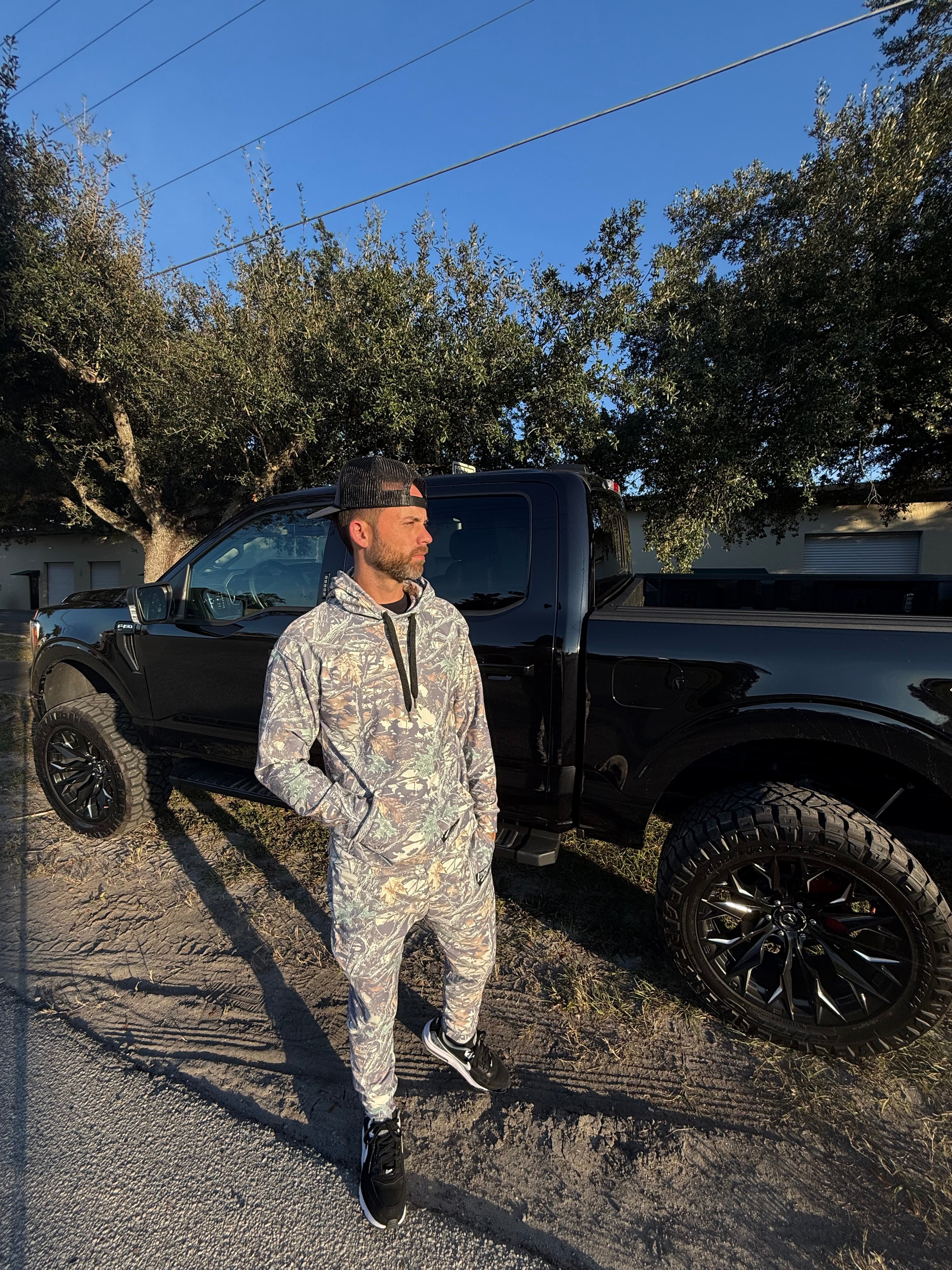 Faded Camo Wide String Hoodie – Luckless Outfitters