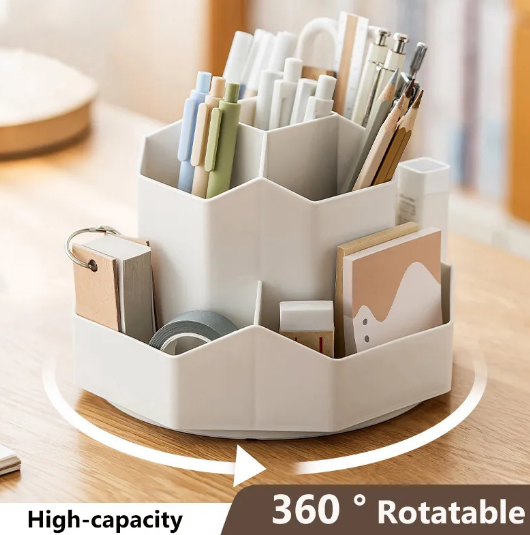 Rotating Desktop Pen Holder – Large Capacity Organizer for Office & School