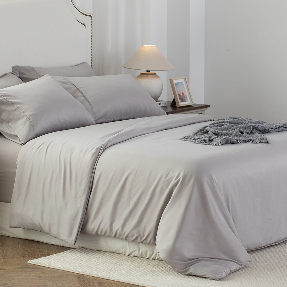 Kasentex Summer Duvet Cover Bedding Set — Hypoallergenic Microfiber with Pillowcase & Fitted Sheet