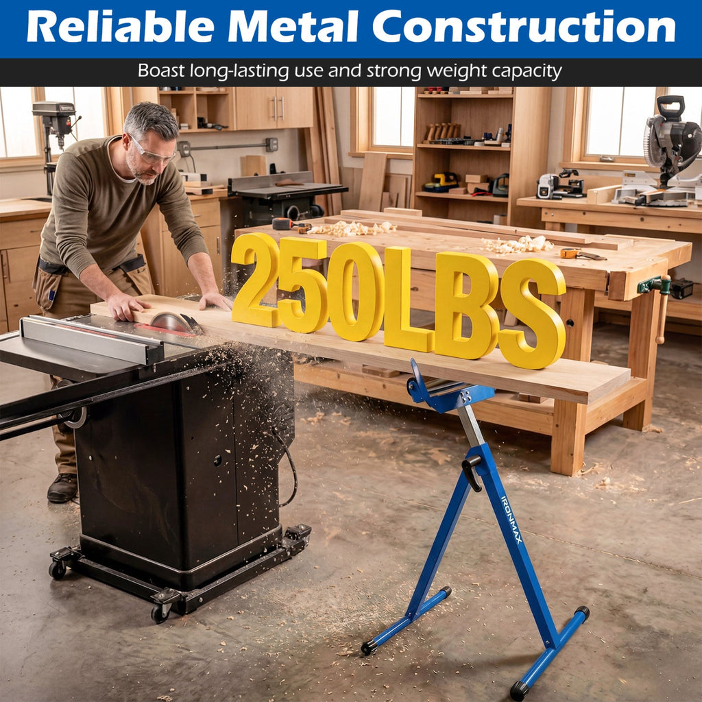 2-Pack Folding Roller Stands with Adjustable Height