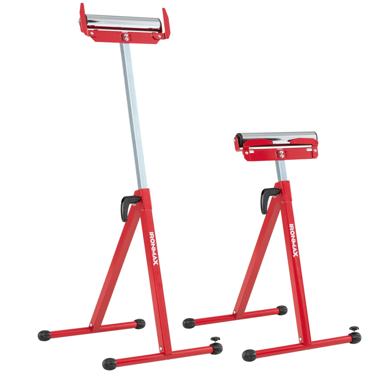 2-Pack Folding Roller Stands with Adjustable Height