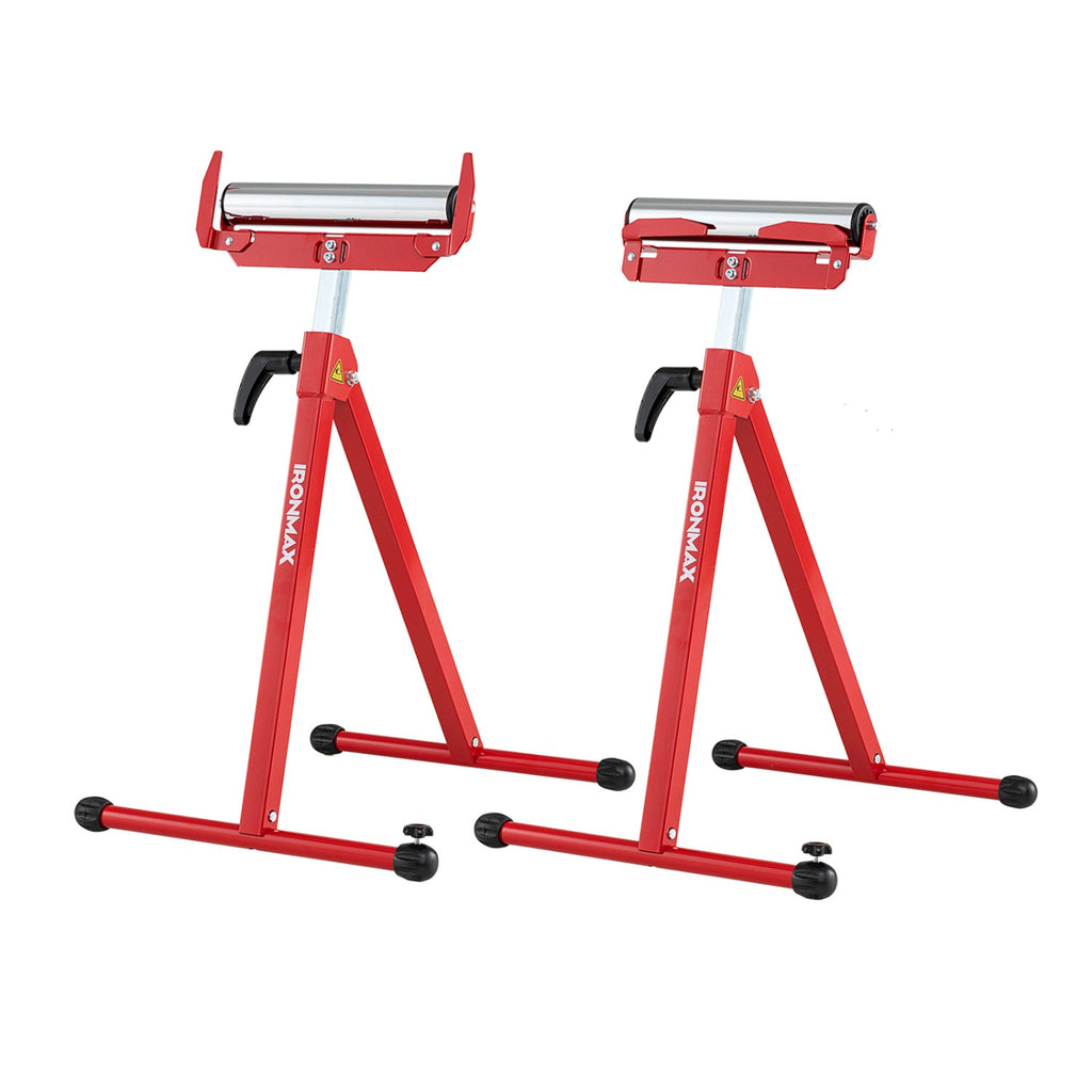 2-Pack Folding Roller Stands with Adjustable Height
