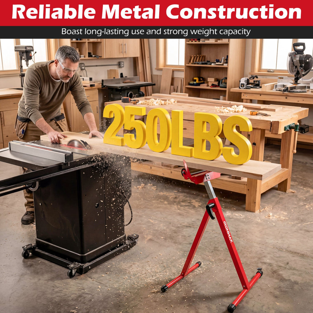 2-Pack Folding Roller Stands with Adjustable Height