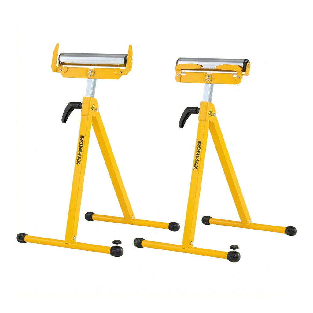 2-Pack Folding Roller Stands with Adjustable Height