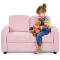 2-Seat Kids Sofa with Teddy Fleece Upholstery