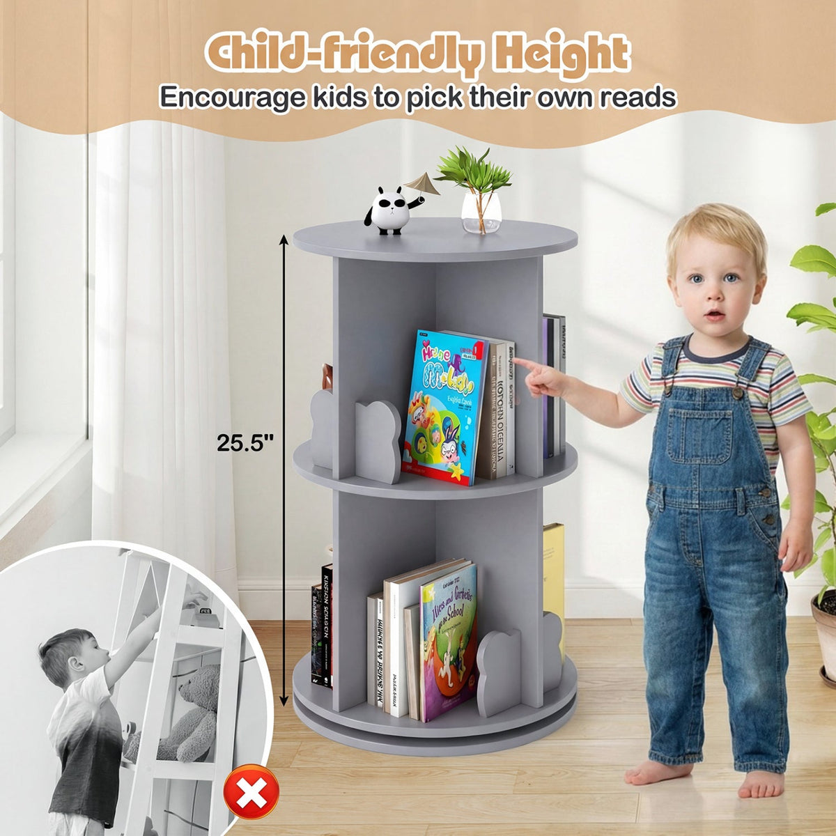 Kids 360° Rotating Bookshelf