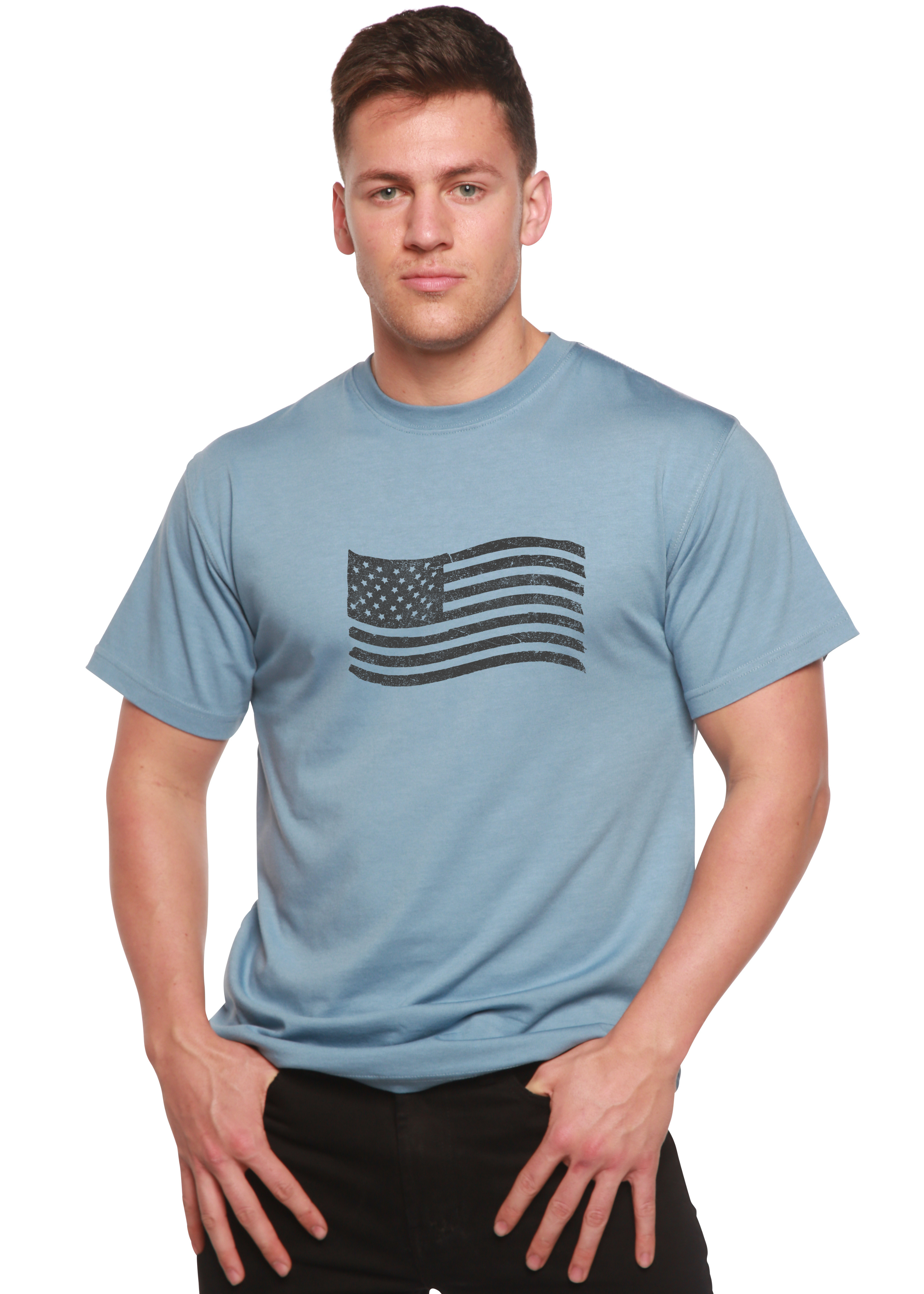 American Flag Men's Bamboo Viscose & Organic Cotton Short Sleeve Graphic T-Shirt