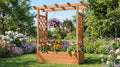 Raised Wooden Planter Box with Pergola Trellis – 100% Fir Wood, 4 Drainage Holes | Patio & Balcony