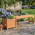 2-in-1 Outdoor Fir Wood Garden Bench with Side Planter Box