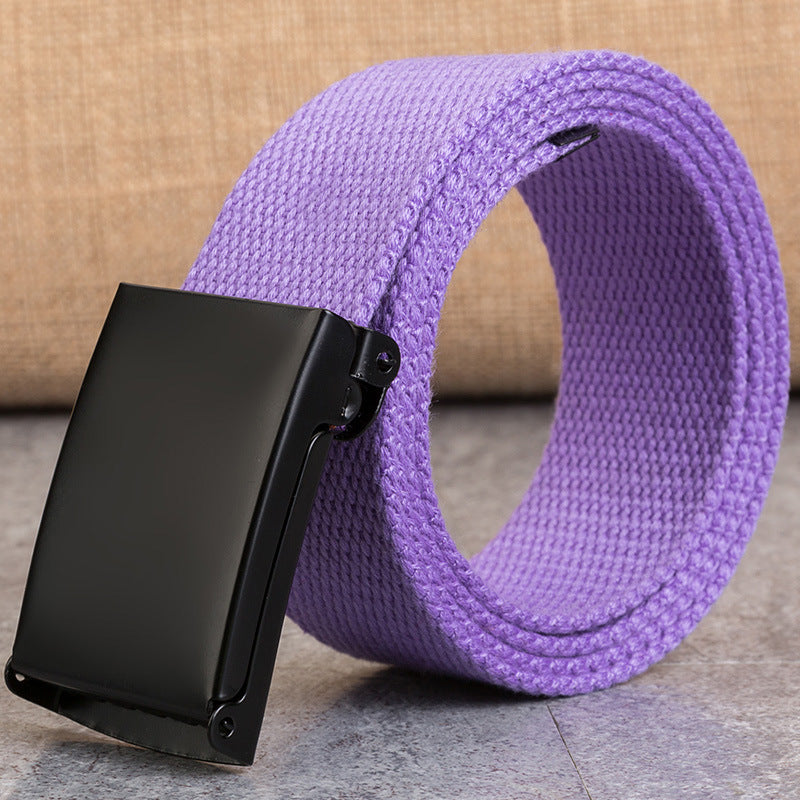 Canvas Snap-Buckle Belt – 21 Colors, 120cm