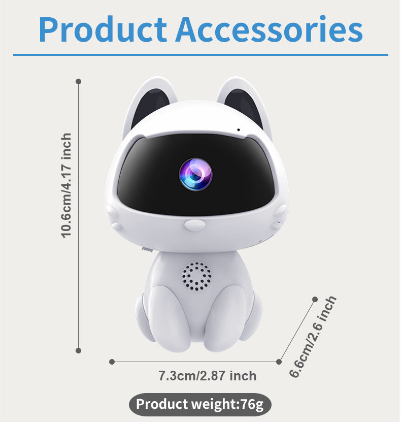 Cute Cat WiFi Baby & Pet Monitor Camera | 720p | Two-Way Audio | V380 App