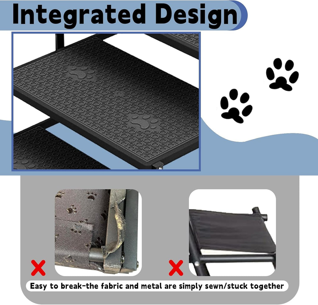 Heavy Duty Dog Car Stairs – Foldable 5-Step Pet Steps for Large Dogs | Up to 220 lbs
