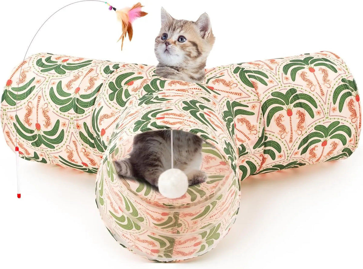 3-Way Collapsible Cat Tunnel Toy