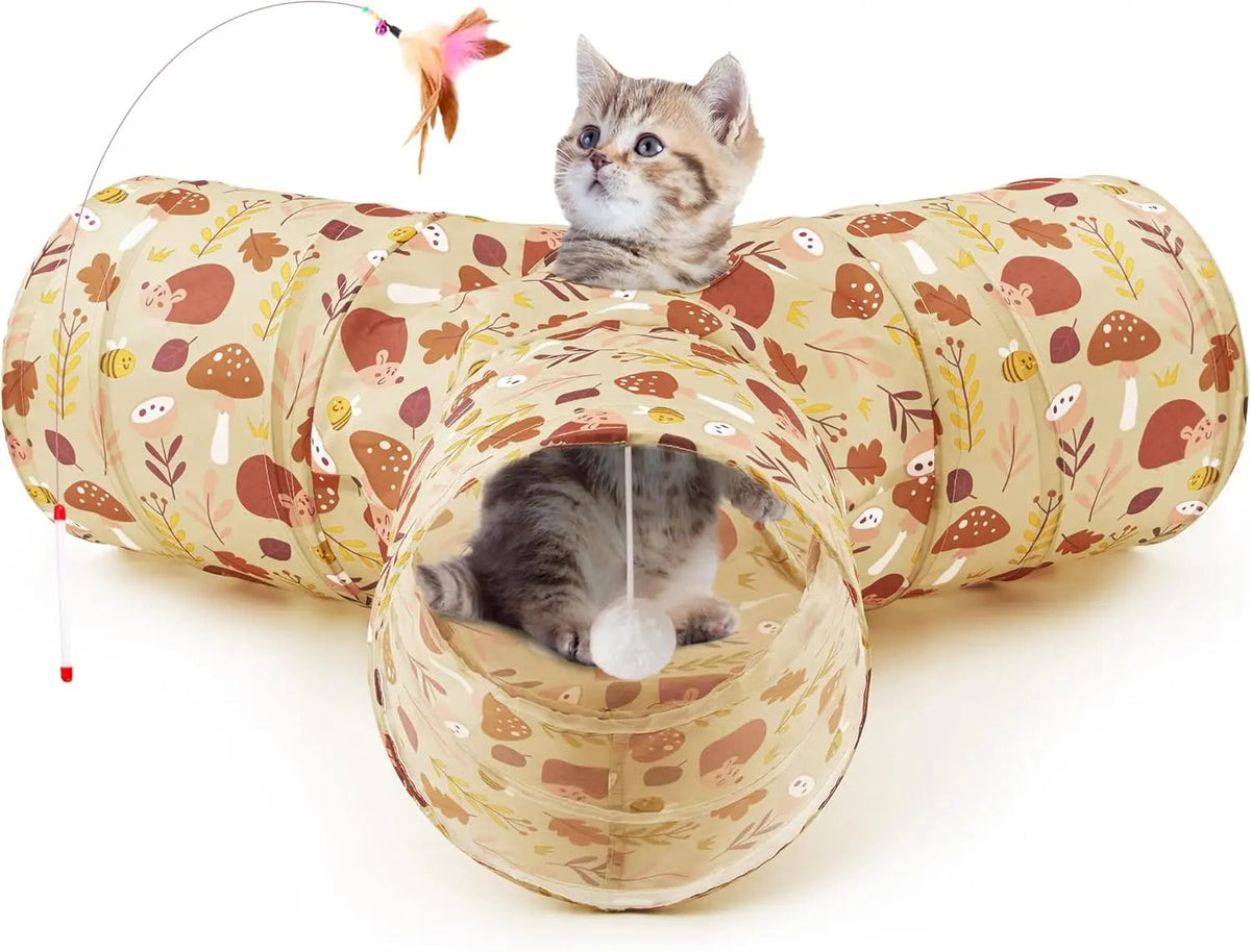 3-Way Collapsible Cat Tunnel Toy