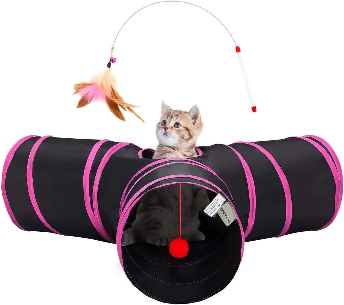 3-Way Collapsible Cat Tunnel Toy