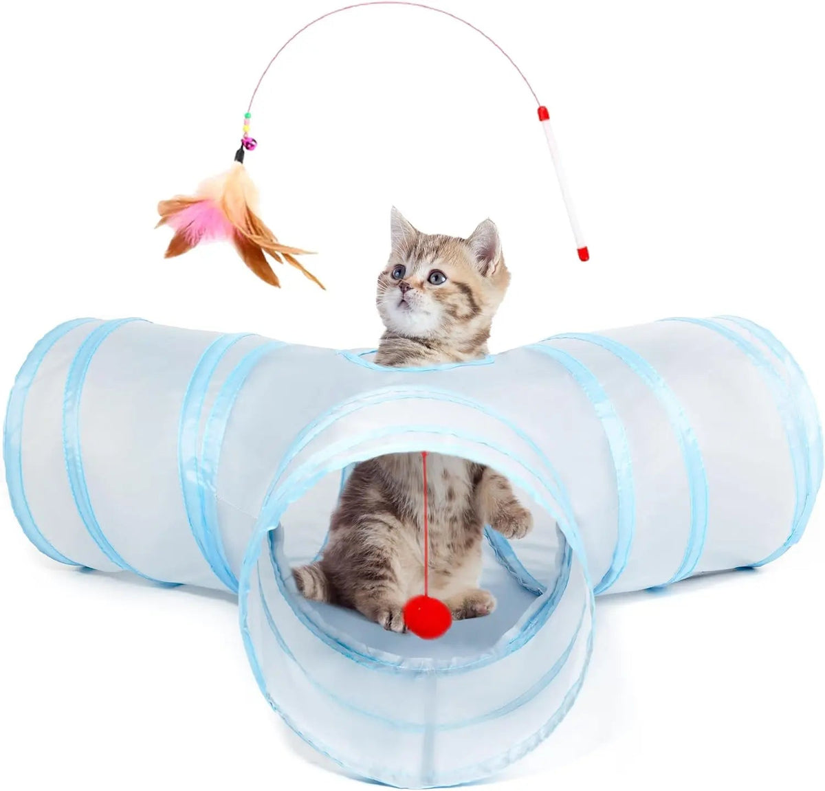 3-Way Collapsible Cat Tunnel Toy