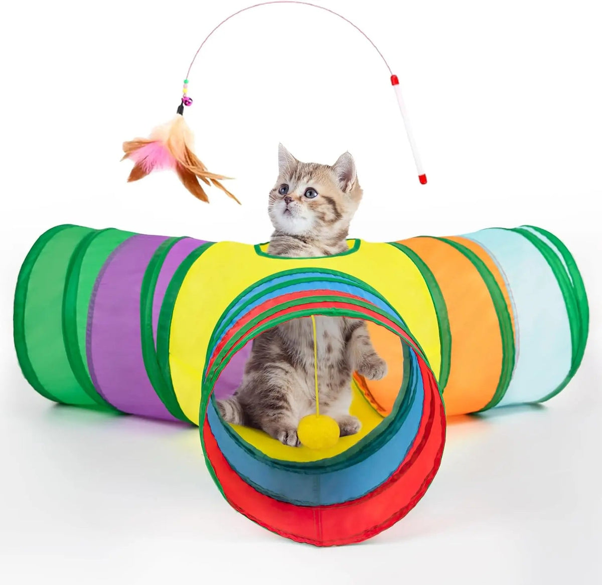 3-Way Collapsible Cat Tunnel Toy
