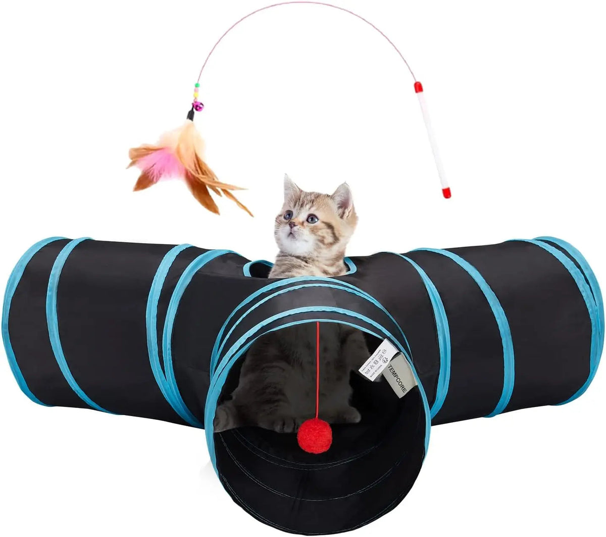 3-Way Collapsible Cat Tunnel Toy